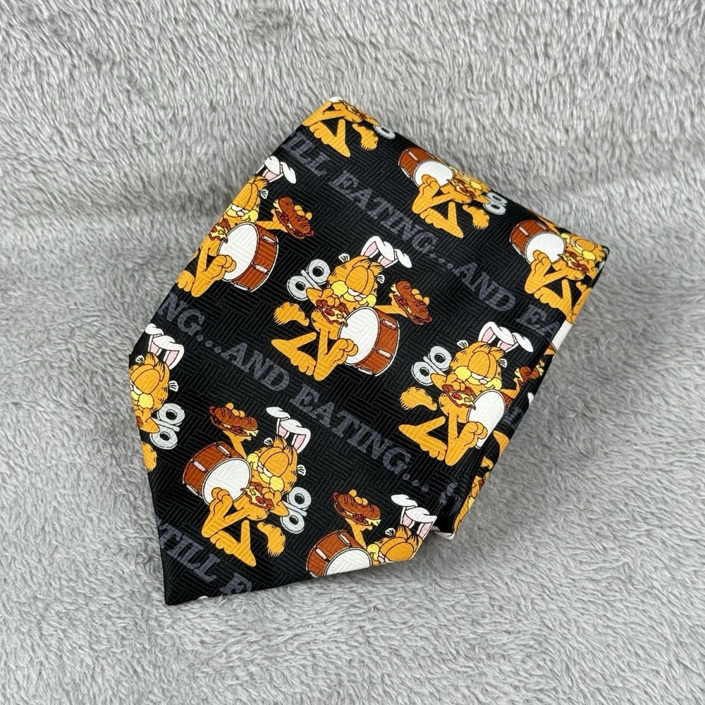 Paws‎ Addiction Garfield Necktie Mens 4" Tie Cartoon Comic Rare Eating Cat VTG